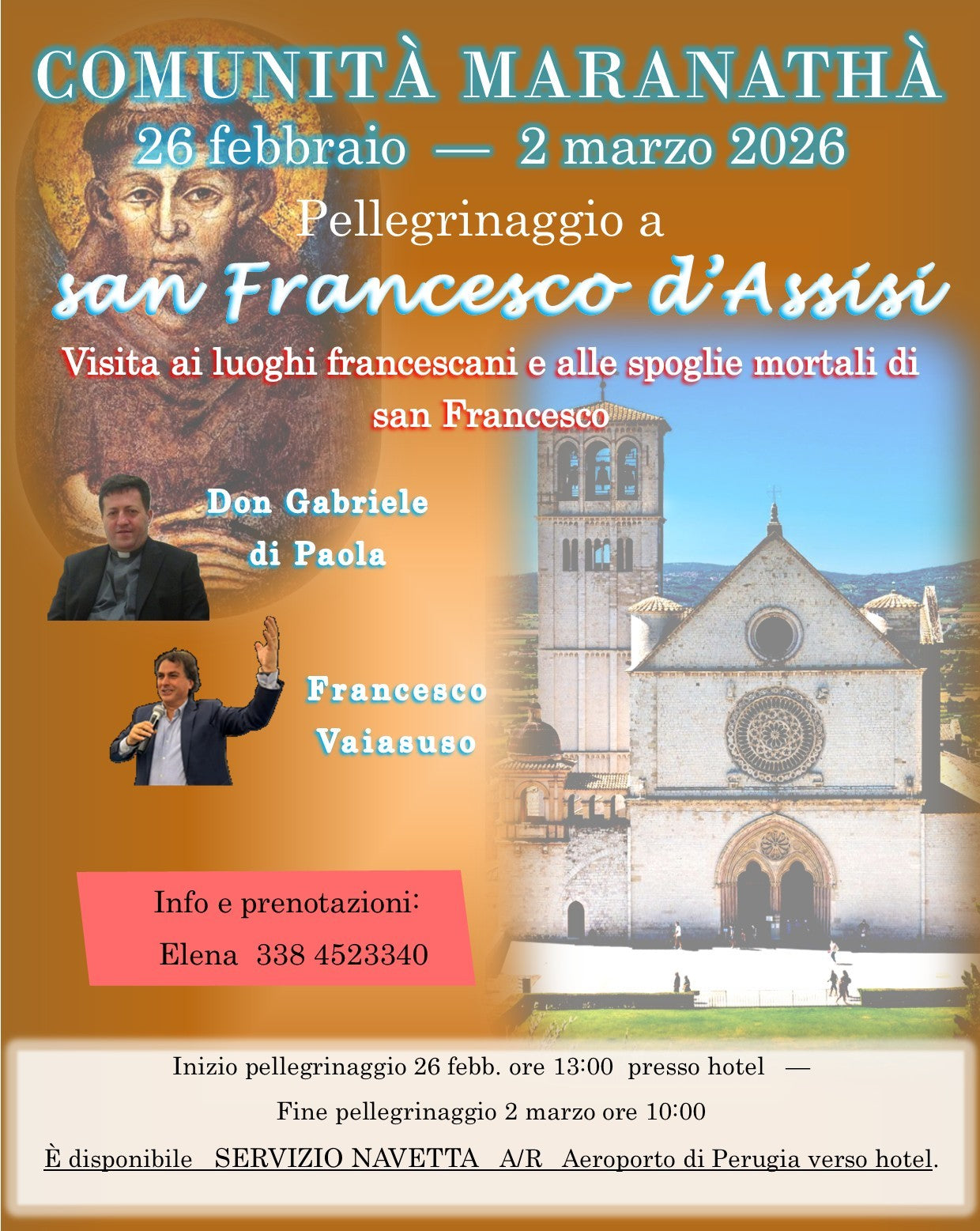 2026 - Pellegrinaggio ad Assisi con la Comunità Maranathà