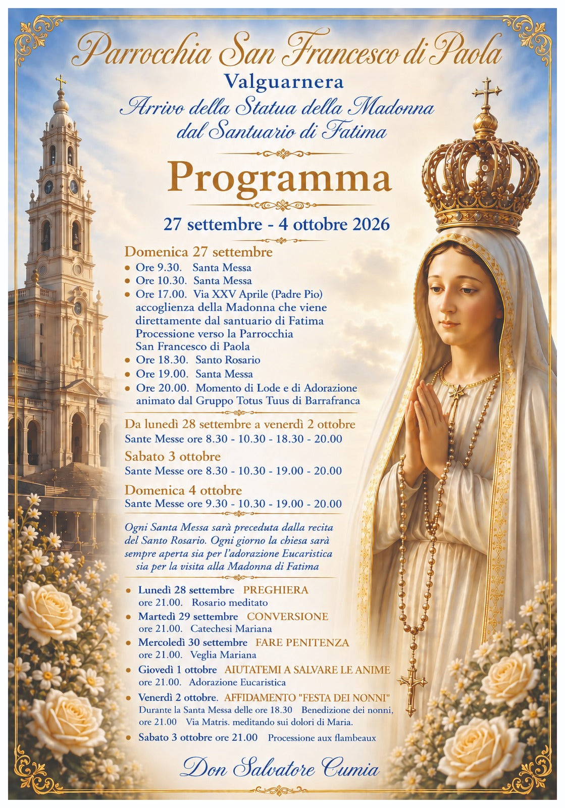 La Madonna Pellegrina di Fatima in visita a Valguarnera (EN)
